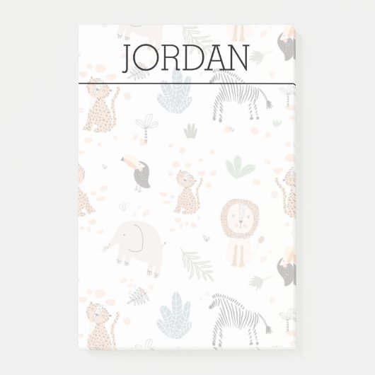 Post-it® Cute Jungle Rainforest Animaux Motif (Devant)