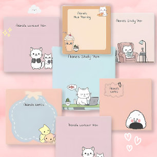 Post-it® Cute Kaopoon Kawaii rose Personnalisé