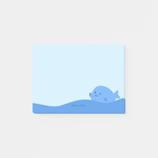 Post-it® Cute Kawaii Baleine Bleue Animal Nautique Océan Pe (Devant)