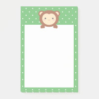 Cute Kawaii Cartographie Singe Pois verts
