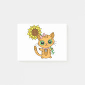 Post-it® Cute Kawaii Chat Holding Fleur (Devant)