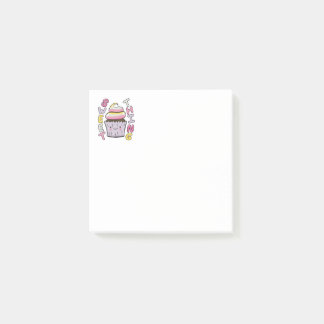 Post-it®  Cute Kawaii Cupcake with Text