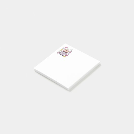 Post-it®  Cute Kawaii Cupcake with Text (Incliné)