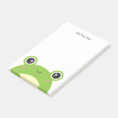 Post-it® Cute Kawaii Green Frog Texte personnalisé (Incliné)