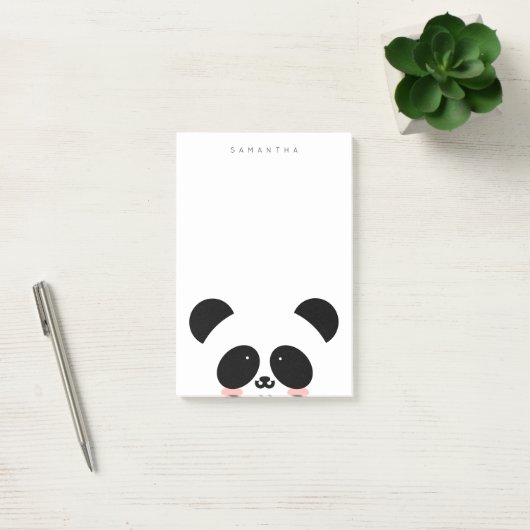 Post-it® Cute Kawaii Panda| Ajouter votre nom (Bureau)