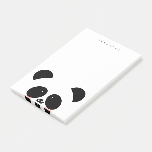 Post-it® Cute Kawaii Panda| Ajouter votre nom (Incliné)
