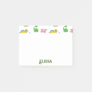 Post-it® Cute Kids Dinosaur Animal Motif Aquarelle Nom