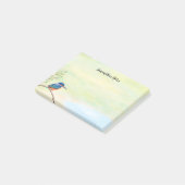 Post-it® Cute Kingfisher Aquarelle Bleu Orange Oiseau (Incliné)