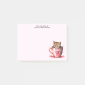 Post-it® Cute Kitten dans un Teacup avec les coeurs (Devant)