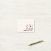 Post-it® Cute Kitten et Bunny amis animaux filles enfants (Sur un bureau)