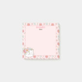 Post-it® Cute Kitten Kitty Chat Rose Girl Nom Floral (Devant)