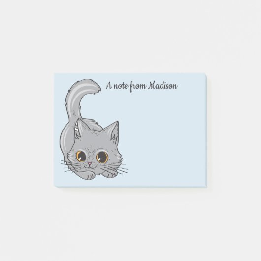 Post-it® Cute Kitten nom personnalisé et notes de couleur (Devant)