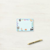 Post-it® Cute Kitty Cats Pawprints Baby Light Blue (Sur un bureau)