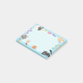 Post-it® Cute Kitty Cats Pawprints Baby Light Blue (Incliné)