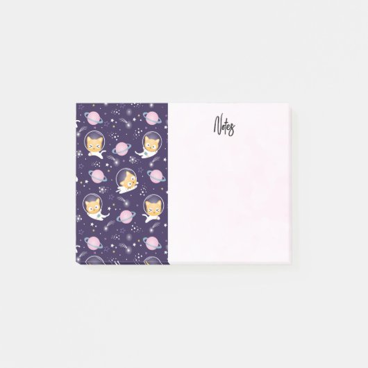 Post-it® Cute Kitty Chat Astronauts Motif (Devant)