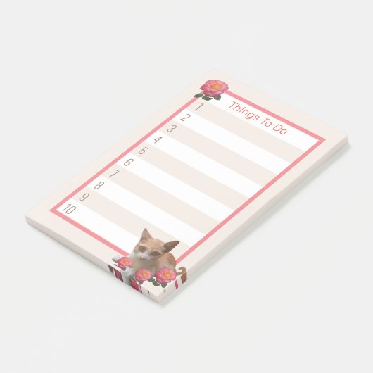 Post-it® Cute Kitty Chat et Rose (Incliné)