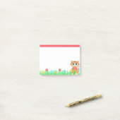 Post-it® Cute Kitty Chat, Fleurs et Herbe (Sur un bureau)