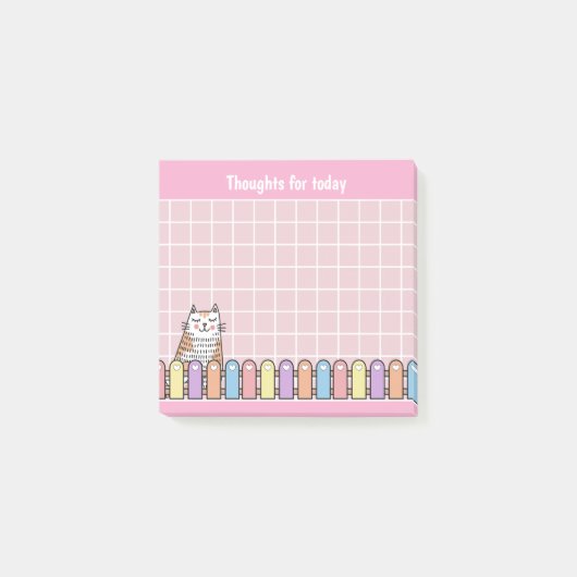Post-it® Cute Kitty Chat Pink Réflexions Pour Aujourd'Hui (Devant)