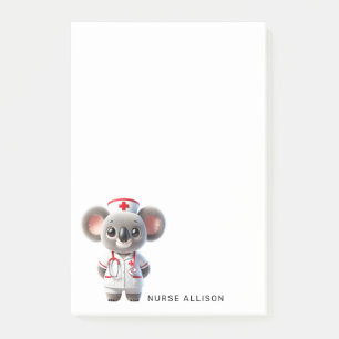 Post-it® Cute Koala Oear Nurse Personnalisée 4x6