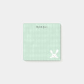 Post-it® Cute lapin blanc lapin Harlequin Motif | Green (Devant)