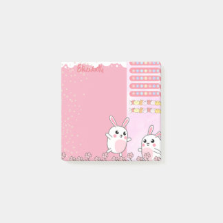 Post-it® Cute lapin rose personnalisé