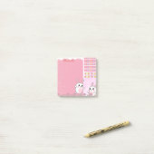 Post-it® Cute lapin rose personnalisé (Sur un bureau)
