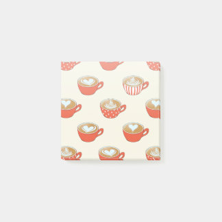 Post-it® Cute Latte Art dans le Motif de Mugs de café rouge