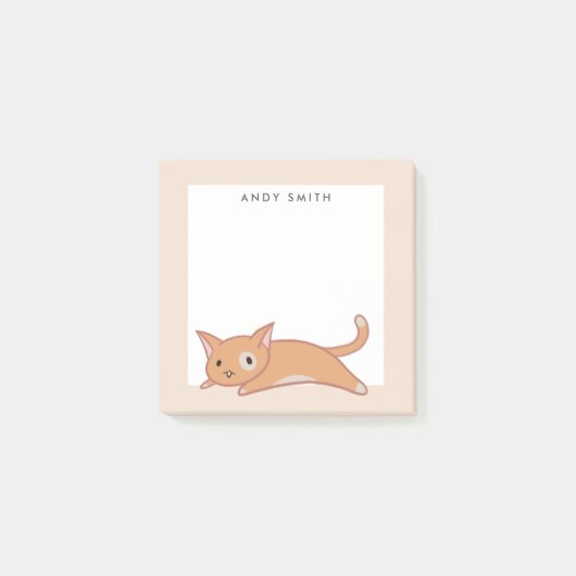 Post-it® Cute Lazy Orange Chat Personnalisé (Devant)