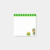 Post-it® Cute leprechaun, shamrocks chanceux & pot d'or (Devant)
