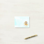 Post-it® Cute Lion Pêche sur l'aquarelle de la lune (Sur un bureau)