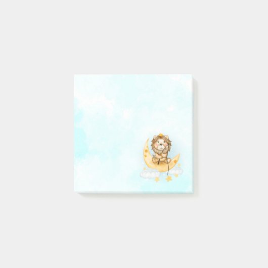 Post-it® Cute Lion Pêche sur l'aquarelle de la lune (Devant)