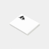 Post-it® Cute Little Bird Silhouette noir blanc (Incliné)