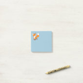 Post-it® Cute Little Fox Blue (Sur un bureau)