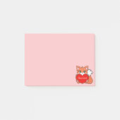 Post-it® Cute Little Fox sur Light Pink Post-it Notes (Devant)
