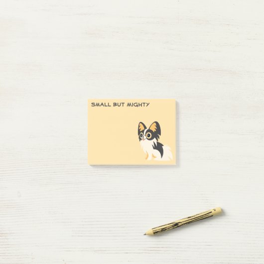 Post-it® Cute long-haired Chihuahua cartoon (Sur un bureau)