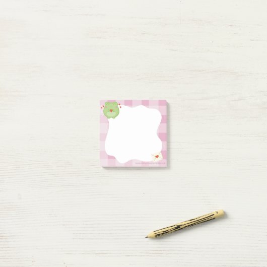 Post-it® Cute love frog sticky notes, back to school (Sur un bureau)