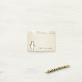 Post-it® Cute Lovely Stylish, Happy Penguine (Sur un bureau)