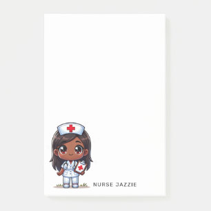 Post-it® Cute Manga Black Nurse Caricature personnalisée