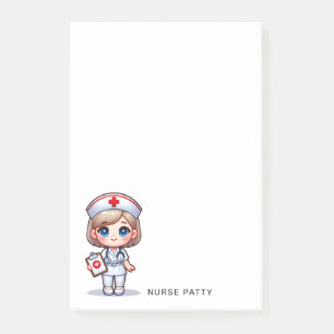 Post-it® Cute Manga Nurse Blonde cheveux Caricature personn