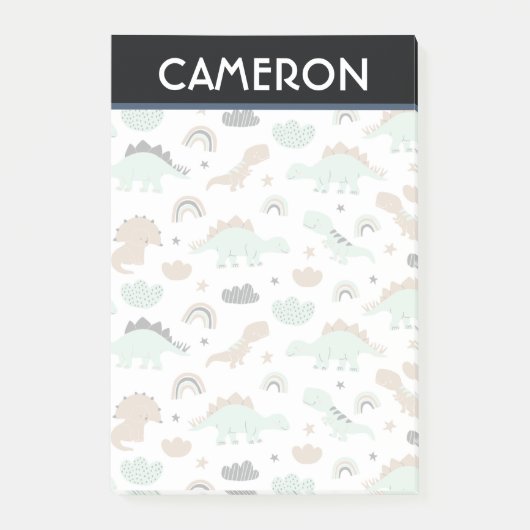 Post-it® Cute Mint Green Dinosaur Motif (Devant)