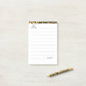 Post-it® Cute Modern Minimalistic Abstract Grey Gold (Sur un bureau)