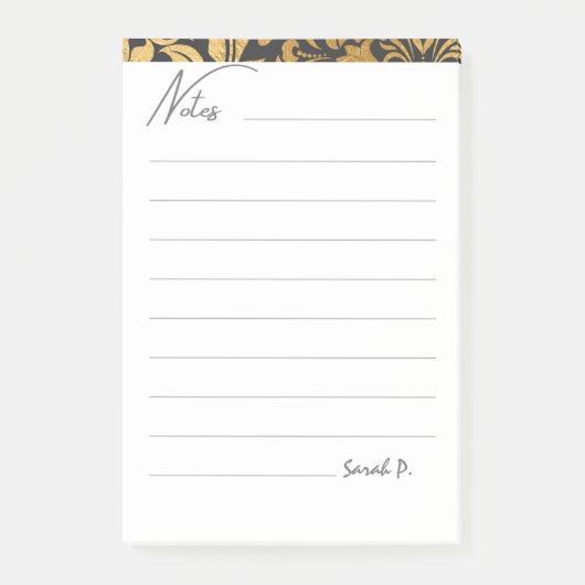 Post-it® Cute Modern Minimalistic Abstract Grey Gold (Devant)