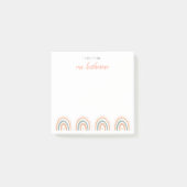 Post-it® Cute Modern Pastel Boho Rainbow Enseignant (Devant)