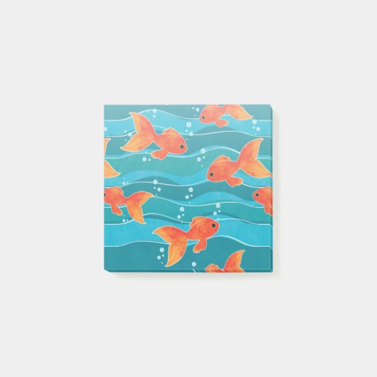 Post-it® Cute Motif de natation Goldfish & Water (Devant)