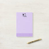 Post-it® Cute noir et blanc Kitty Chat Waving Bonjour (Sur un bureau)