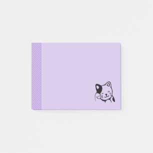 Post-it® Cute noir et blanc Kitty Chat Waving Bonjour