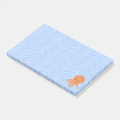 Post-it® Cute Octopus Cartoon Bleu Vagues Personnalisé (Incliné)