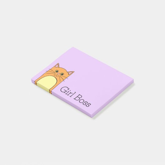 Post-it® Cute Orange Chat fille Boss (Incliné)