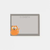 Post-it® Cute Orange Fat Chat avec Taupe Personnalisé (Devant)