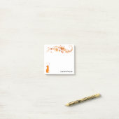 Post-it® Cute Orange Fox & Feuilles d'érable automne automn (Sur un bureau)